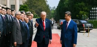 US President Donald Trump meeting Chinese President Xi Jinping during high-level trade and diplomatic talks in Beijing