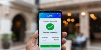 UPI digital payment interface on smartphone showing successful transaction in India