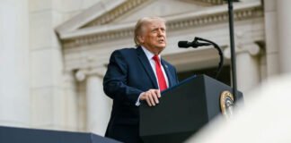 Donald Trump speaking during a White House cabinet meeting amid rising US-Iran tensions and Middle East crisis