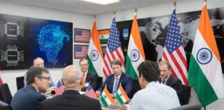 India and the United States strengthen technology cooperation in semiconductors, artificial intelligence, quantum technology, and trusted supply chains during a high-level meeting in Washington.