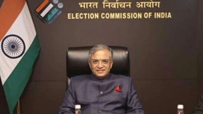 Election officials preparing voting equipment ahead of Assembly Elections 2026 in India.