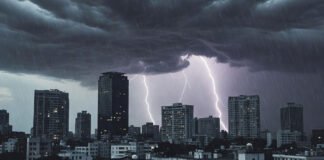 Dark clouds gather over Delhi-NCR as IMD issues a yellow weather alert for thunderstorms and strong winds