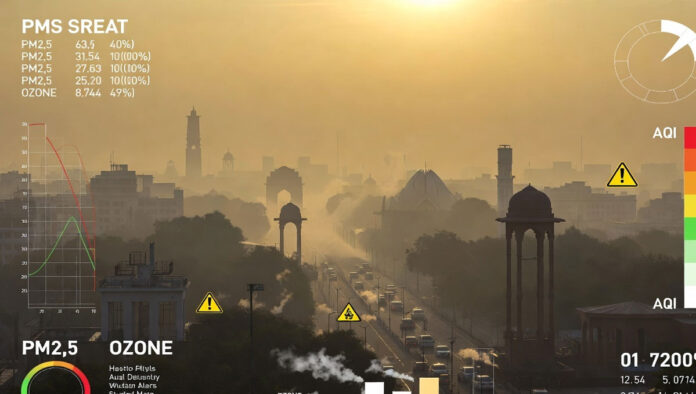 delhi-ozone-pollution-monit A new analysis shows ozone pollution exceeded national safety standards at 24 monitoring stations across Delhi during May.