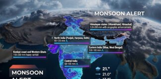 IMD has forecast widespread rainfall, thunderstorms, and strong winds across several Indian states over the next five days.