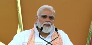 Prime Minister Narendra Modi participates in a mass yoga session during International Yoga Day 2026 celebrations at Kolkata's historic Red Road.
