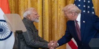 Prime Minister Narendra Modi and US President Donald Trump prepare for bilateral talks during the G7 Summit in France