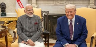 Prime Minister Narendra Modi and US President Donald Trump during a bilateral meeting.