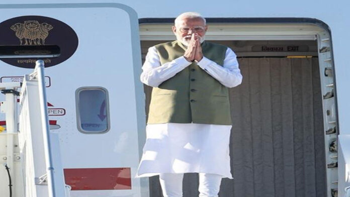 pm-modi-france-visit-2026-m Prime Minister Narendra Modi and French President Emmanuel Macron during a bilateral meeting in Nice, France.