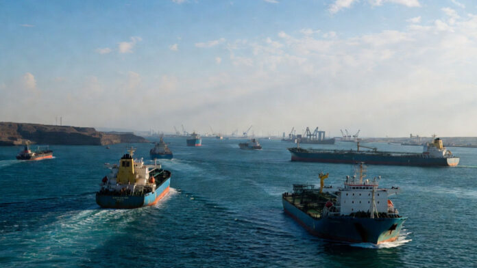 Iran Signals New Conditions for Strait of Hormuz Operations Cargo vessels navigating through the Strait of Hormuz as Iran discusses new operational rules for the strategic waterway.
