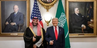 President Donald Trump participates in a bilateral meeting with Crown Prince and Prime Minister Mohammed bin Salman Al Saud of Saudi Arabia
