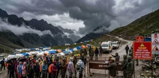 Authorities temporarily suspended the Amarnath Yatra after forecasts of heavy rain, landslides, and flash floods prompted safety measures.