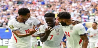 England defeated France 6-4 in a thrilling FIFA World Cup 2026 third-place playoff, with Bukayo Saka scoring a hat-trick and Kylian Mbappe breaking the World Cup career scoring record.