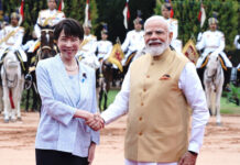 PM Modi Welcomes Japanese PM Sanae Takaichi for India-Japan Annual Summit Prime Minister Narendra Modi and Japanese Prime Minister Sanae Takaichi participate in the ceremonial welcome ahead of the 16th India-Japan Annual Summit in New Delhi.