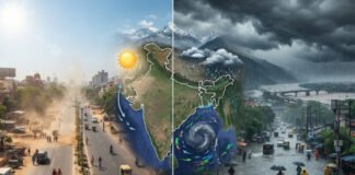 The IMD forecasts a temporary break in monsoon rainfall across northwest India while heavy rain continues over eastern and northeastern regions.