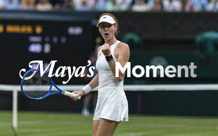 Australia's Maya Joint celebrates after upsetting Serena Williams in a dramatic Wimbledon singles match