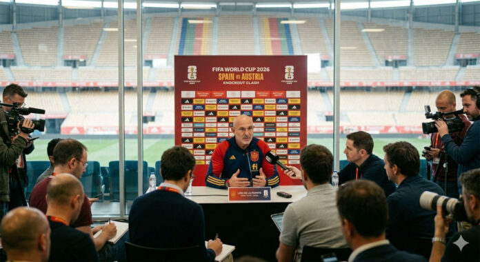 spain-vs-austria-fifa-world Spain head coach Luis de la Fuente says confidence and discipline will be key against Austria in the FIFA World Cup 2026 Round of 32.