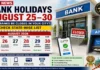 Bank Holidays August 25–30, 2026: Full City-Wise List and Digital Banking Guide