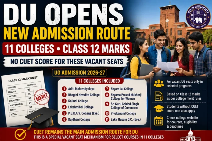 du-admission-2026-class-12-marks-without-cuet-11-colleges