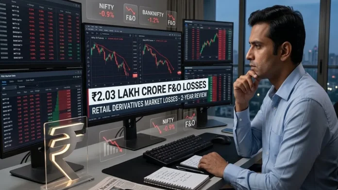 F&O Traders Losses India – ₹2.03 Lakh Crore Derivatives Loss F&O traders losses in India reach ₹2.03 lakh crore over two years