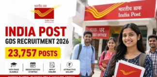 India Post GDS Recruitment 2026 registration for 23,757 BPM ABPM and Dak Sevak vacancies