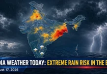 India Weather Today, August 17: Extreme Rain Threat in Odisha, West Bengal; Delhi Faces Heavy Showers