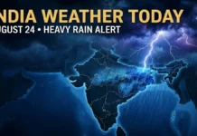 India Weather Today, August 24: Very Heavy Rain Warning for Odisha, MP and Chhattisgarh; Bihar Faces Severe Lightning Risk