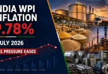 India WPI Inflation Slips to 9.78% as Fuel Pressure Eases—Where Prices Are Still Rising India wholesale inflation eases to 9.78% in July 2026 as fuel pressure moderates but food and manufacturing costs remain elevated