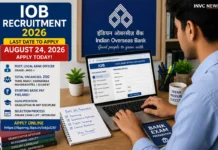 IOB Recruitment 2026 Ends Today: 250 Local Bank Officer Jobs—Eligibility, Salary, Fee and Direct Apply Link