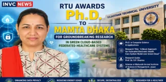 Mamta Dhaka receives Ph.D. from Rajasthan Technical University for green cloud federated healthcare research