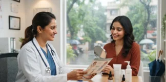 Dr. Ankit Garg explaining monsoon skin care tips for preventing fungal infections, acne, and skin irritation during the rainy season.