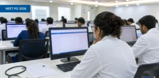 NEET PG 2026 exam underway at a computer-based testing centre