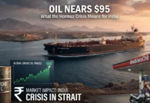 Oil Nears $95 as Iran-Hormuz Crisis Deepens; What It Could Mean for Petrol Prices, Rupee and Inflation in India Oil price near $95 as Iran-Hormuz crisis raises petrol and inflation concerns for India