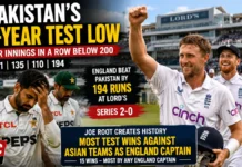 Pakistan Hit 74-Year Test Low at Lord’s as Joe Root Breaks England Captaincy Record
