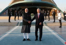PM Modi Gets Rare Tashkent Welcome: Mirziyoyev Receives Him at Airport, Shares Car Ride Before High-Stakes Talks PM Narendra Modi and Uzbekistan President Shavkat Mirziyoyev shake hands during the Tashkent welcome