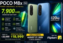 POCO M8x 5G Launched With Monster 7,900mAh Battery: Check ₹18,999 Effective Price, Specs and Sale Date