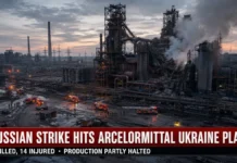 Russian Missile Strike Hits ArcelorMittal’s Largest Ukraine Steel Plant; Two Killed, 14 Injured