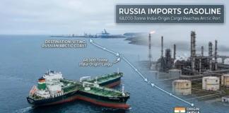 Russia gasoline imports rise as India-origin fuel cargo reaches Vitino after Ukraine refinery strikes