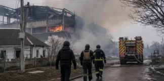 Russian drone strike near Kyiv triggers explosion at an ammunition warehouse in Myla