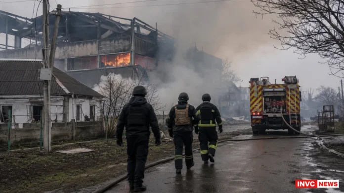 Russian Drone Strike Near Kyiv Kills 37 Russian drone strike near Kyiv triggers explosion at an ammunition warehouse in Myla