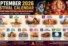 September 2026 Festival Calendar: Janmashtami, Ganesh Chaturthi to Pitru Paksha — Save These Key Dates
