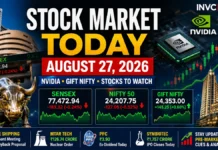 Stock Market Today August 27: Nvidia’s $96.2 Billion Quarter Sets the Tone; GIFT Nifty, GE Shipping, MTAR Tech Among Key Cues