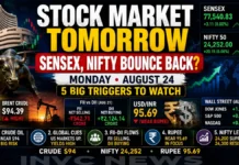 Stock Market Tomorrow: Can Sensex, Nifty Bounce Back Monday? Crude Near $94, FII Selling and 5 Big Triggers in Focus