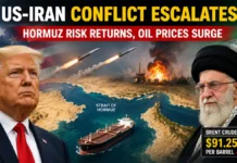 Trump-Iran Conflict Erupts Again: Larak Strike, Iran Retaliation Send Oil Above $91 as Hormuz Risk Returns Trump Iran conflict escalates after US strikes Larak Island as Strait of Hormuz oil risks return