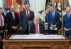 Trump Says US Wants Iran Deal but Rules Out Any Iranian Nuclear Weapons Program Donald Trump speaking in Las Vegas about the US-Iran nuclear negotiations as Iranian President Masoud Pezeshkian addresses the nation.