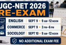 UGC-NET 2026 Re-Exam Announced for English, Commerce and Sociology After NTA Finds Major Paper Errors