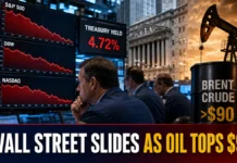 Wall Street Retreats From Record Highs as Brent Crude Tops $90 and Treasury Yields Climb