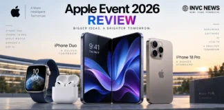 Apple Event 2026 Review featuring iPhone Duo, iPhone 18 Pro and INVC NEWS 4.4 out of 5 rating