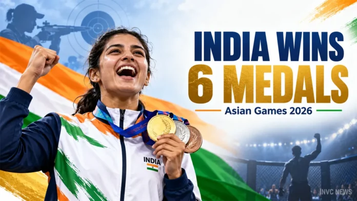 India’s medal tally at the Asian Games 2026 climbed to six after strong performances in shooting and MMA events.