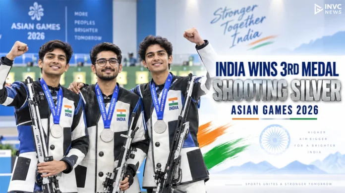 India wins third silver medal at Asian Games 2026 in men's 10m air rifle team event