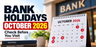 Bank Holidays October 2026 full list for India including Gandhi Jayanti and Dussehra